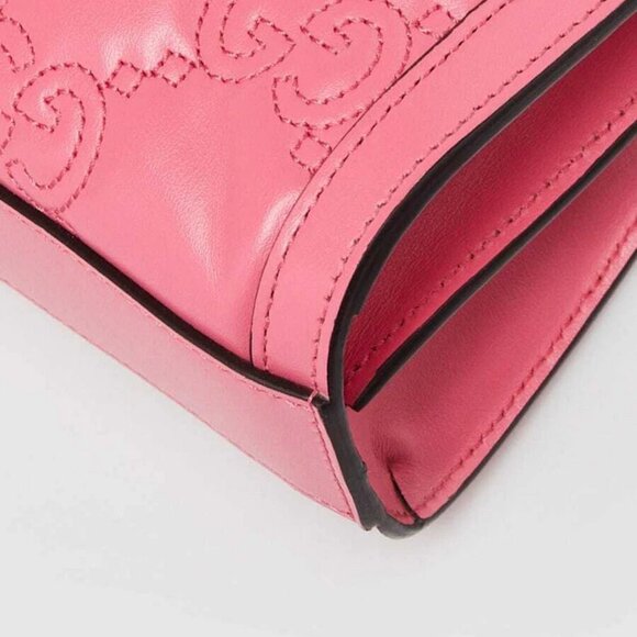 Gucci Pink GG Stitched Leather Matelassè Small Bag - Picture 5 of 11
